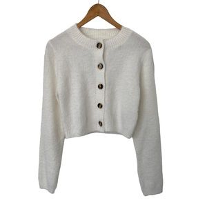 Womens H&M Super Soft White Cardigan Small